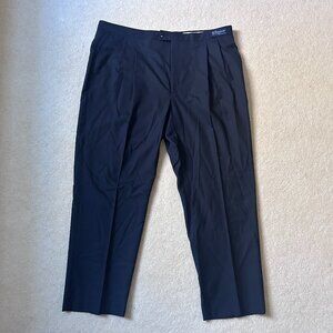 NEW Sansabelt System Pleated Front Dress Pants, Black, Men’s Size 42Wx30